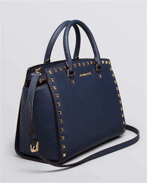 michael kors selma stud large tote|michael kors selma large satchel.